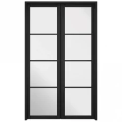 Internal Black Finished Soho Room Divider Clear Glass Door
