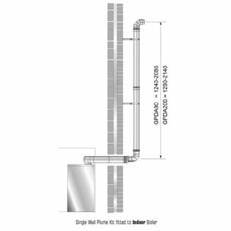 Grant GPDA90 Adjustable Plume Diverter Kit 80mm X 2 Metres 12-26kW