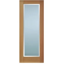 Internal White Primed Finished Shaker 1 Frosted Glass With 30mm Clear Border Door