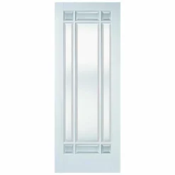 Internal White Primed Finished Manhattan 9 Clear Bevelled Glass 1981mm X 762mm X 35mm Door
