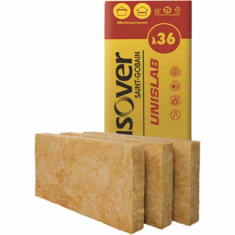 50mm Isover Unislab Batt 36 (Pack 7.68m²) 3 50mm Isover Unislab Batt 36 (Pack 7.68m²)