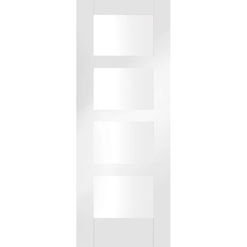 Internal White Primed Finish Shaker 4 Clear Glass Door 3 Internal White Primed Finish Shaker 4 Clear Glass Door